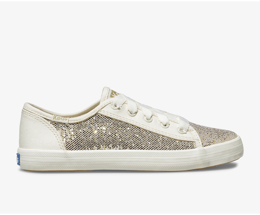 Zapatillas Keds Niños Blancas - Kickstart Metallic Sparkle - 207-QDOLKU